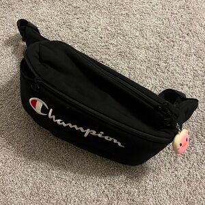 Champion Black Fanny Pack/ Sports Bag with Logo
